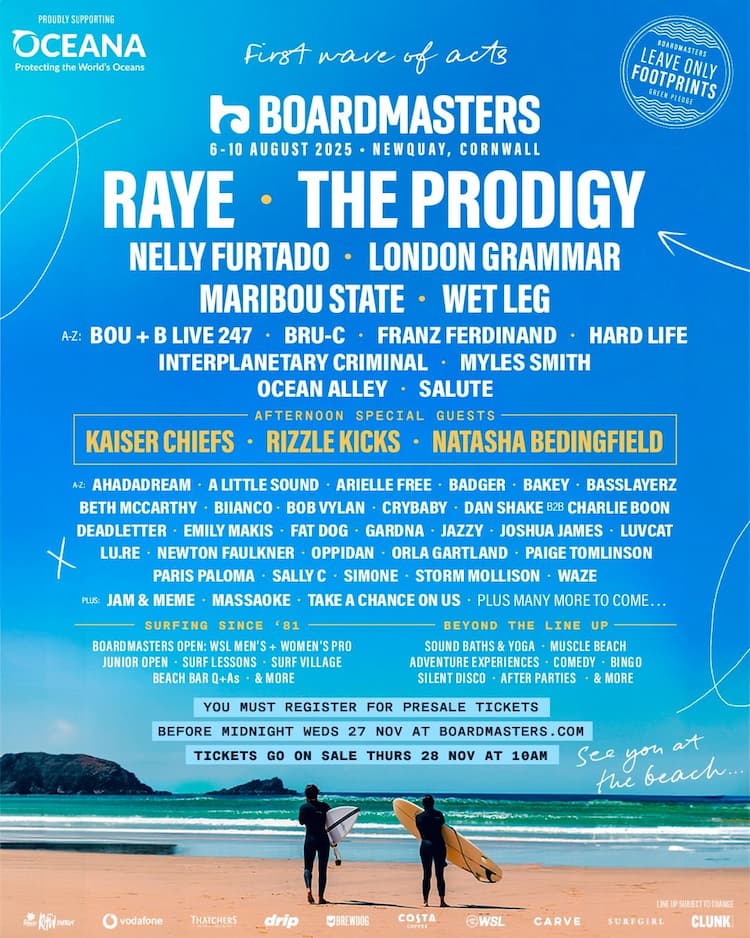 Boardmasters Festival 2025 Lineup